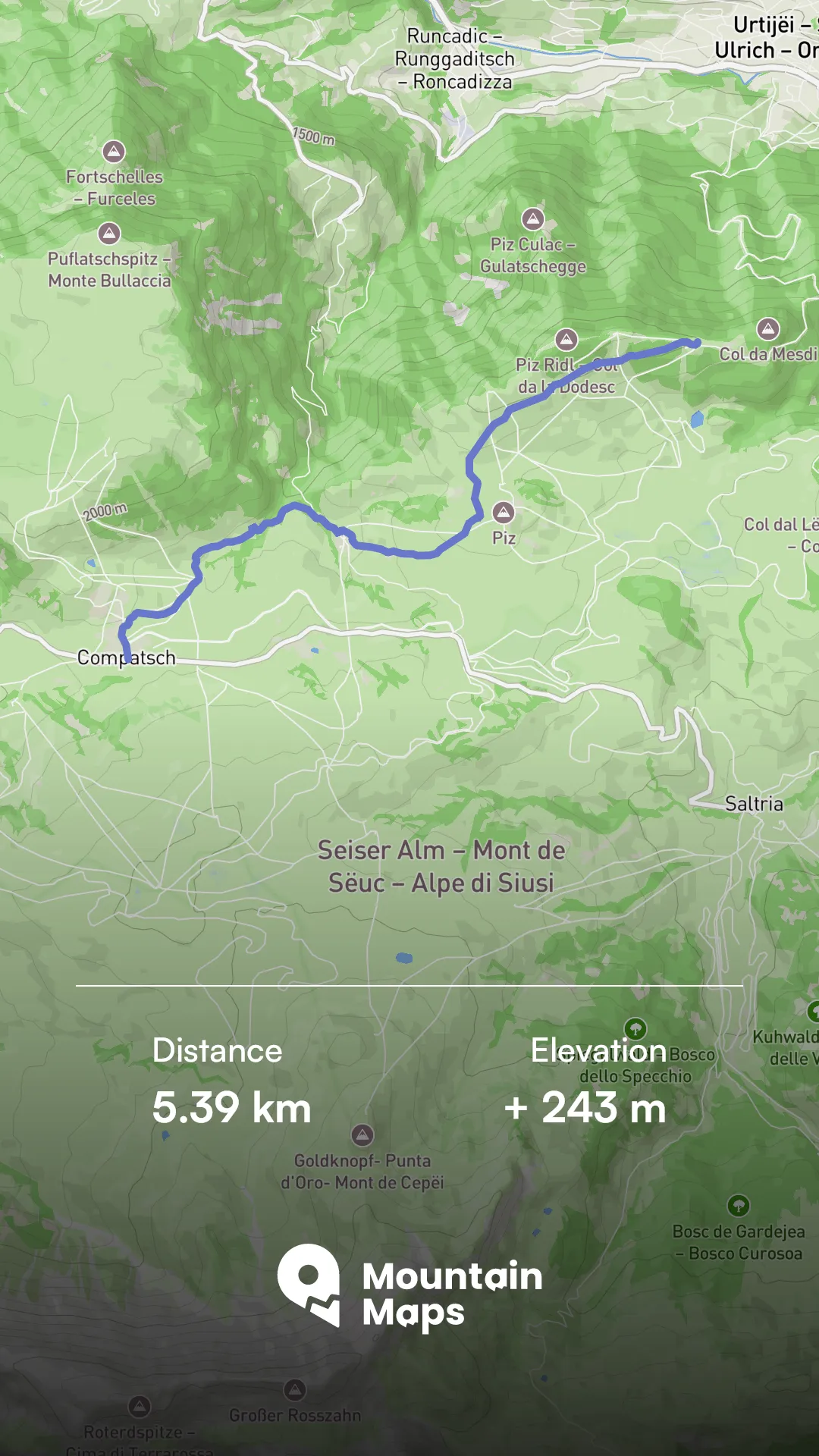 Mappa del percorso